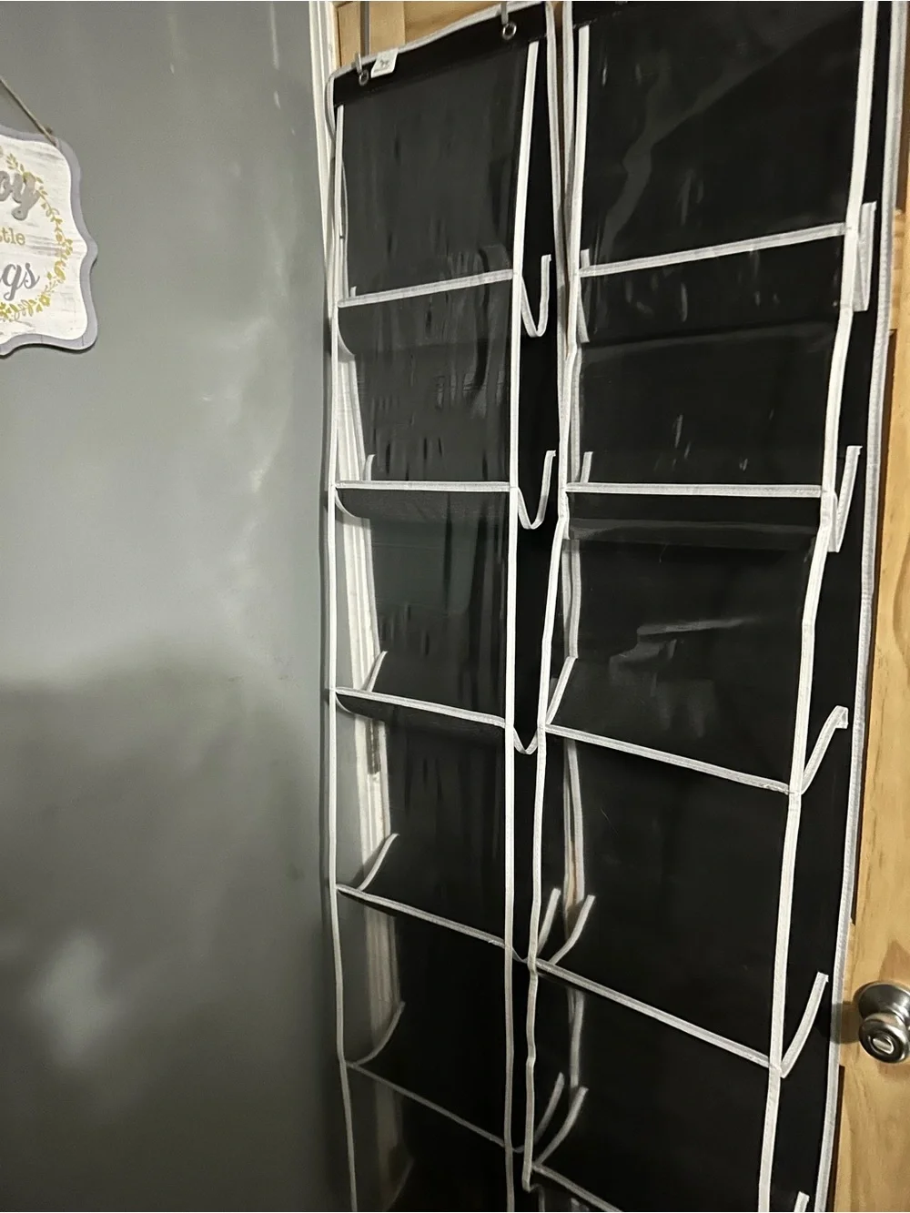 Black Over-the-Door Hanging Purse Organizer - Space-Saving Storage Set of 2